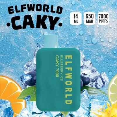オリジナル Elfworld Caky 7000 パフ 14 ミリリットルプレフィルド 650mAh 充電式バッテリー電子タバコペン卸売使い捨て Vape